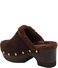 Andre Assous Orla Suede Faux Fur Lined Studded Clogs