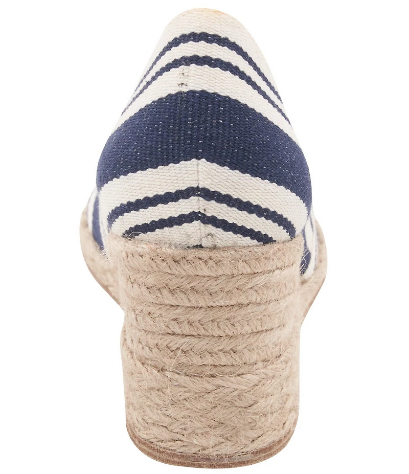 Andre Assous Patti Striped Canvas Platform Wedge Slip On Espadrilles