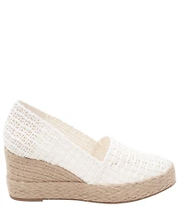 Andre Assous Patti Woven Raffia Platform Wedge Slip On Espadrilles