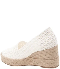 Andre Assous Patti Woven Raffia Platform Wedge Slip On Espadrilles