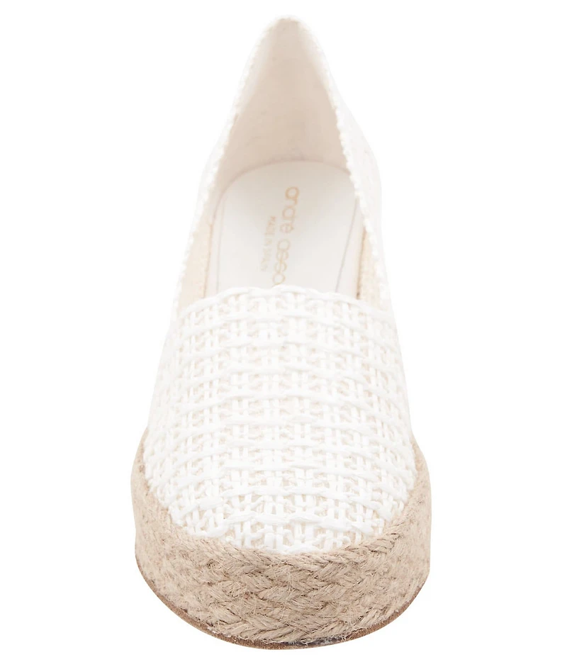 Andre Assous Patti Woven Raffia Platform Wedge Slip On Espadrilles