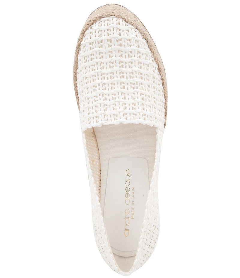 Andre Assous Patti Woven Raffia Platform Wedge Slip On Espadrilles
