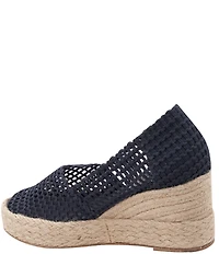 Andre Assous Patti Woven Canvas Platform Wedge Slip On Espadrilles