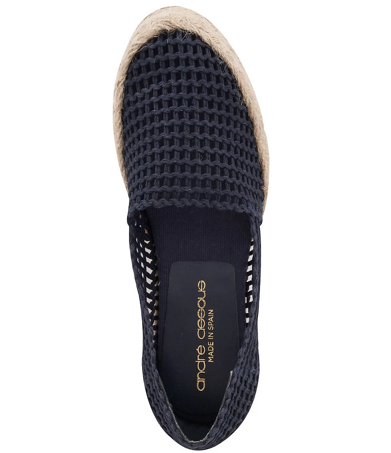 Andre Assous Patti Woven Canvas Platform Wedge Slip On Espadrilles