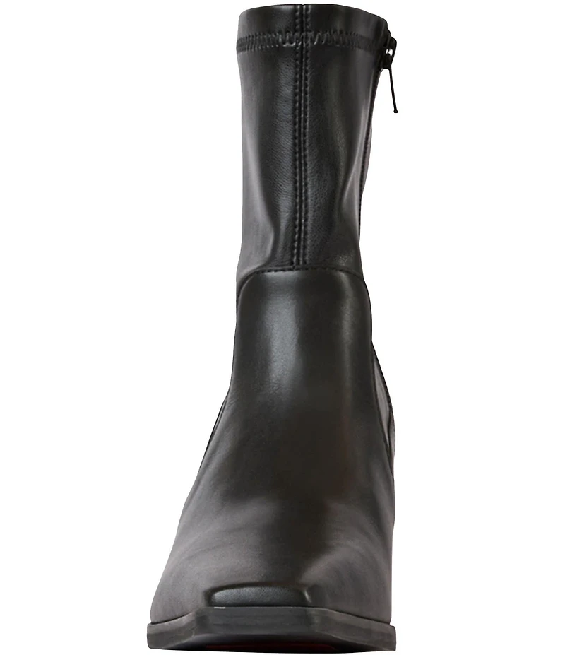 Andre Assous Verona Croco Embossed Leather Stretch Shaft Wedge Booties