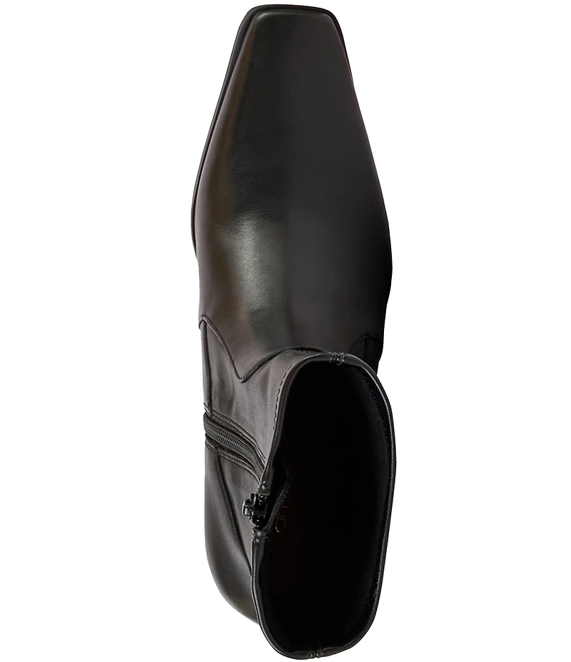 Andre Assous Verona Croco Embossed Leather Stretch Shaft Wedge Booties