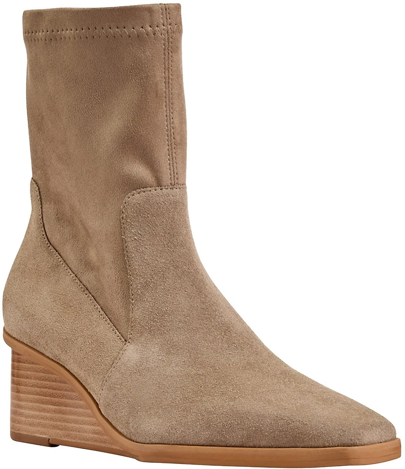 Andre Assous Verona Suede Stretch Shaft Wedge Booties