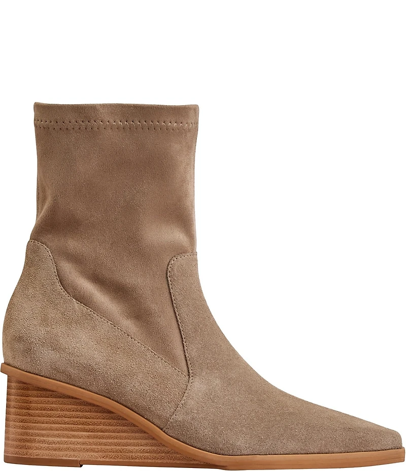 Andre Assous Verona Suede Stretch Shaft Wedge Booties