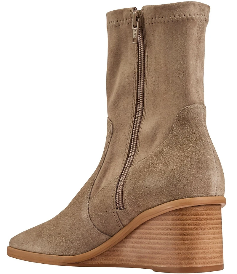 Andre Assous Verona Suede Stretch Shaft Wedge Booties