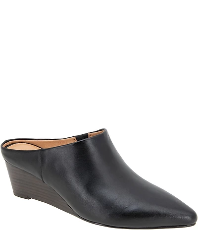 Andre Assous Wyatt Leather Wedge Mules