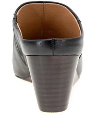 Andre Assous Wyatt Leather Wedge Mules