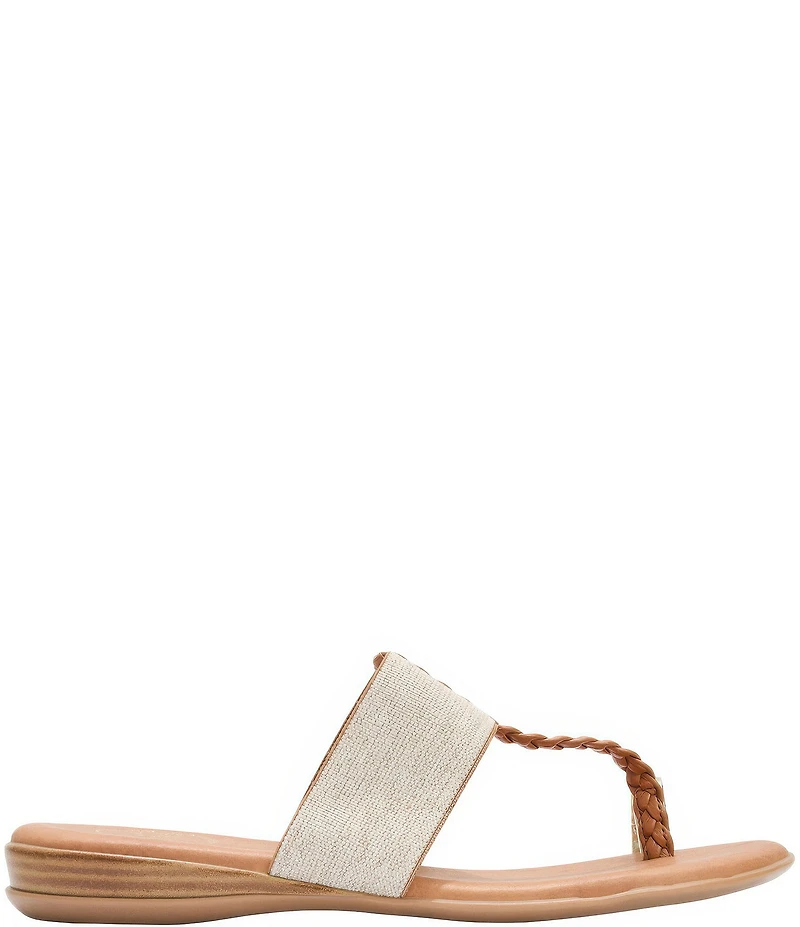 Andrea Assous Neo Linen Elastic Toe Ring Thong Sandals