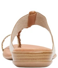 Andrea Assous Neo Linen Elastic Toe Ring Thong Sandals