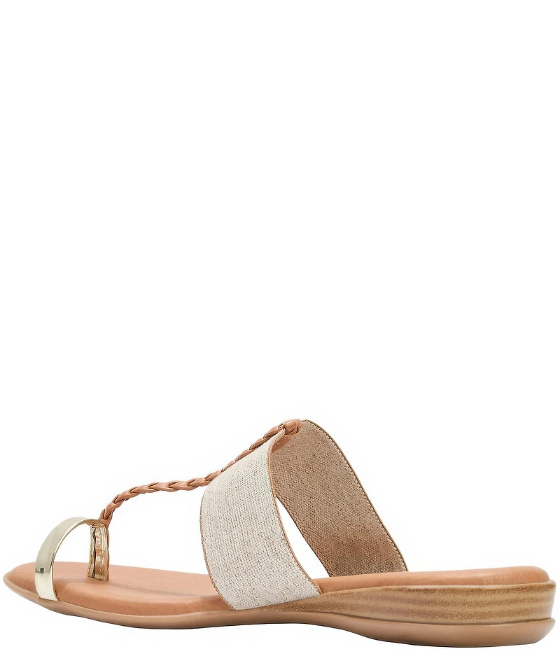 Andrea Assous Neo Linen Elastic Toe Ring Thong Sandals