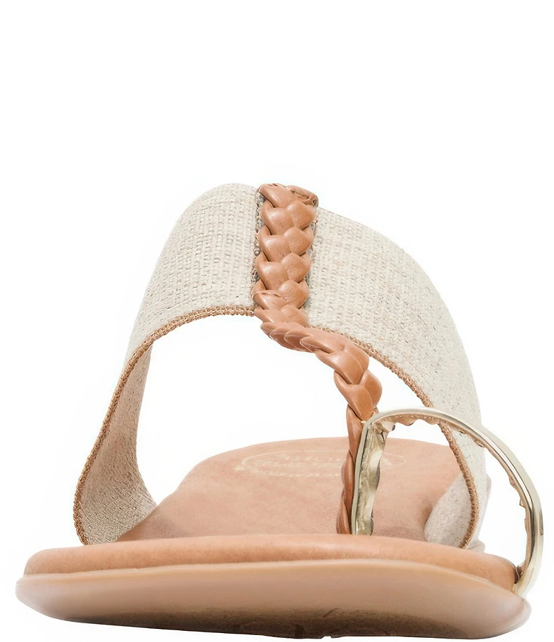 Andrea Assous Neo Linen Elastic Toe Ring Thong Sandals