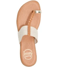 Andrea Assous Neo Linen Elastic Toe Ring Thong Sandals