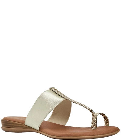Andrea Assous Neo Metallic Elastic Toe Ring Thong Sandals