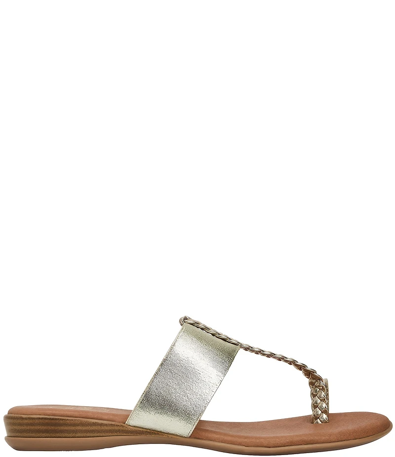 Andrea Assous Neo Metallic Elastic Toe Ring Thong Sandals