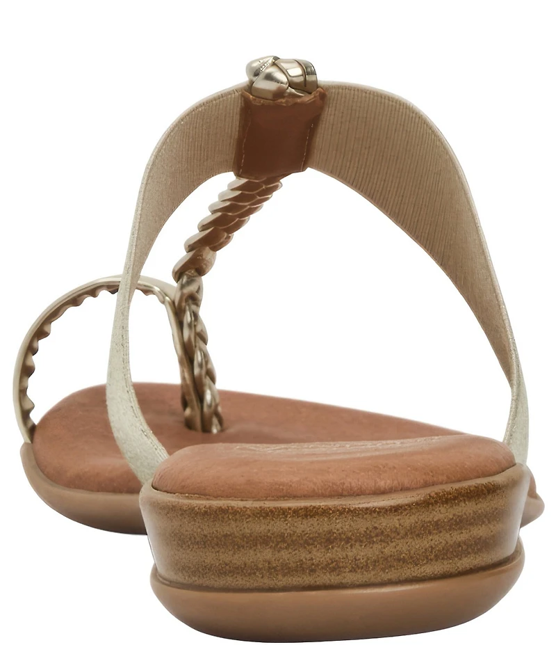 Andrea Assous Neo Metallic Elastic Toe Ring Thong Sandals