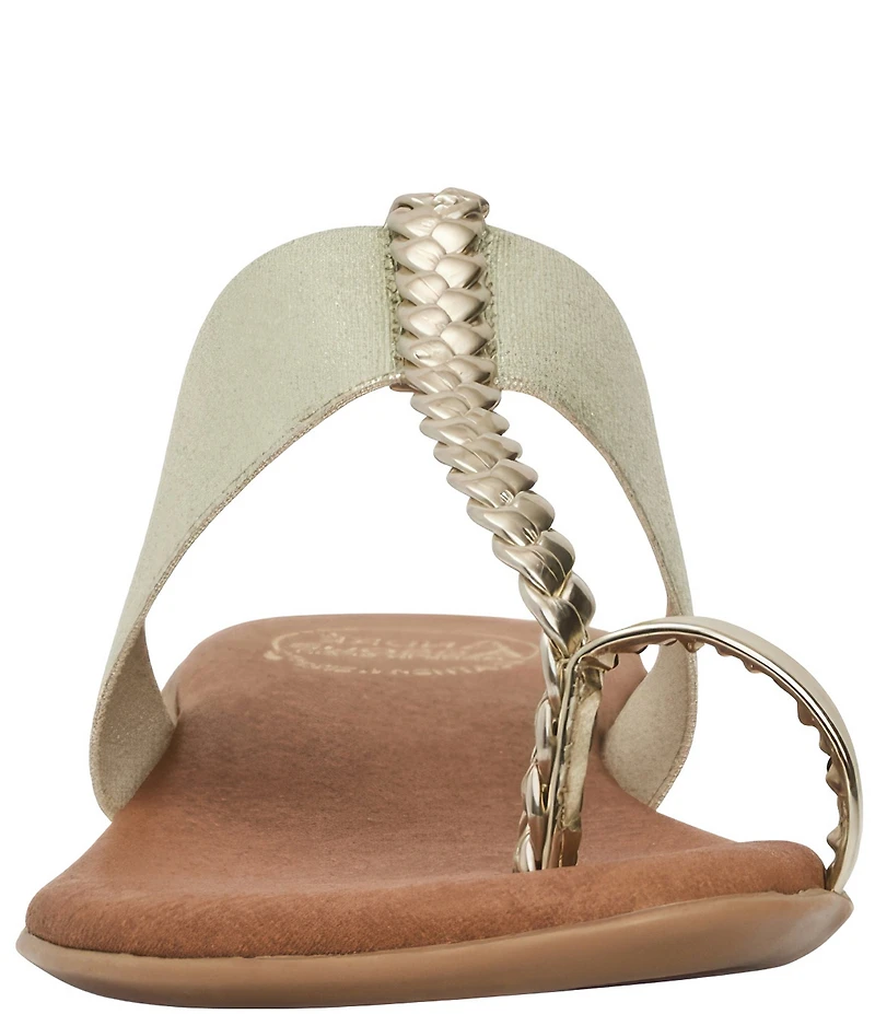 Andrea Assous Neo Metallic Elastic Toe Ring Thong Sandals