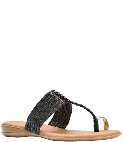 Andrea Assous Neo Stretch Raffia Toe Ring Thong Sandals
