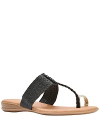 Andrea Assous Neo Stretch Raffia Toe Ring Thong Sandals