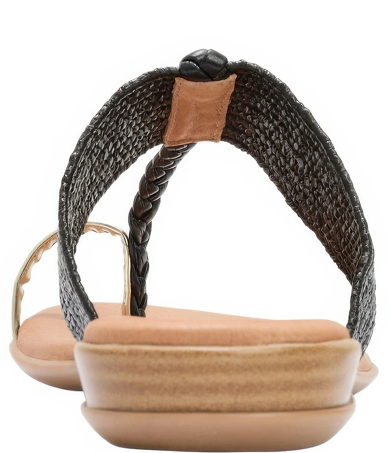 Andrea Assous Neo Stretch Raffia Toe Ring Thong Sandals