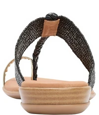 Andrea Assous Neo Stretch Raffia Toe Ring Thong Sandals