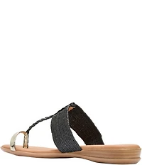 Andrea Assous Neo Stretch Raffia Toe Ring Thong Sandals