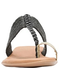Andrea Assous Neo Stretch Raffia Toe Ring Thong Sandals