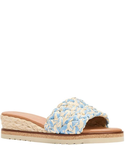 Andrea Assous Nessie Woven Wedge Slide Sandals
