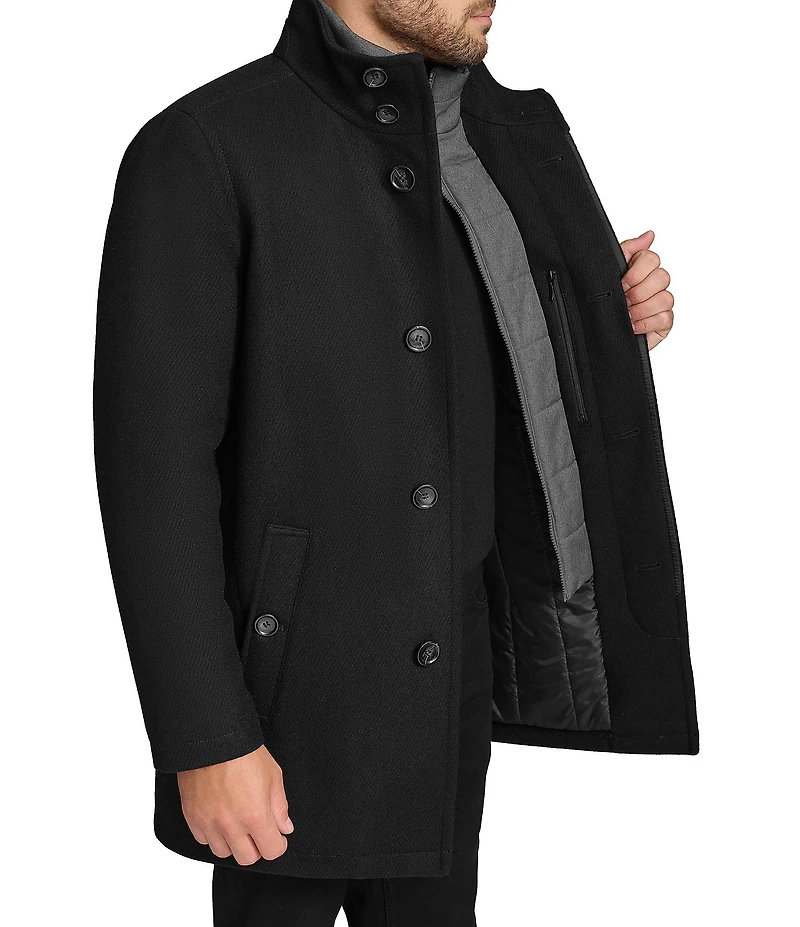 Andrew Marc Sport Bowen Knit Twill Car Coat