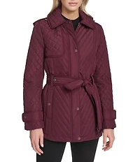 Andrew Marc Sport Brinklee Mix Quilt Belted Water Resistant Zip Front Jacket