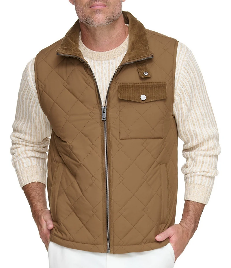Andrew Marc Corduroy Contrast Barnet Vest