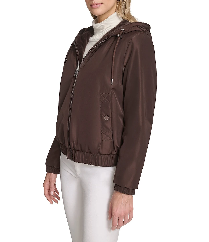 Andrew Marc Sport Dalby Reversible Hoodie Faux Fur Jacket