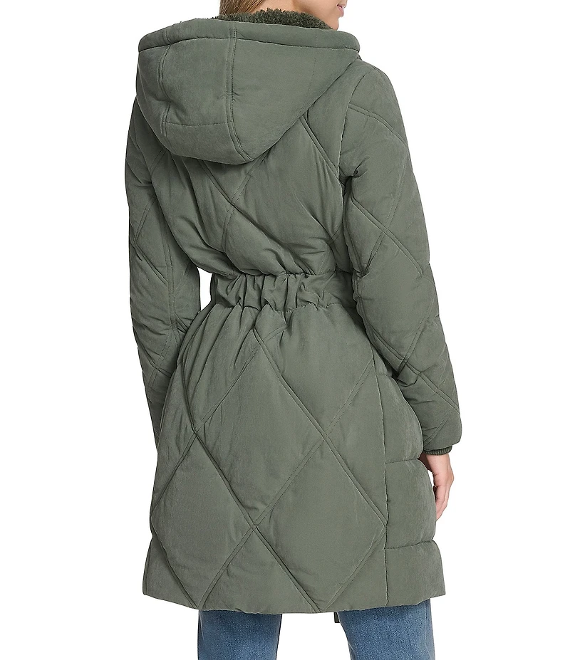 Andrew Marc Sport Hollis Water Resistant Sueded Hooded Belted Zip Front Parka Coat