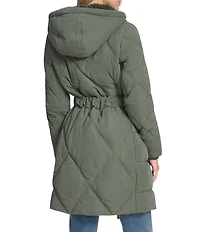 Andrew Marc Sport Hollis Water Resistant Sueded Hooded Belted Zip Front Parka Coat