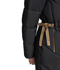 Andrew Marc Sport Lennox Water Resistant Hooded Faux Fur Trim Soft Matte Stand Collar Down Puffer Coat