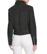 Andrew Marc Sport Lunetta Sueded Leather Tucker Jacket
