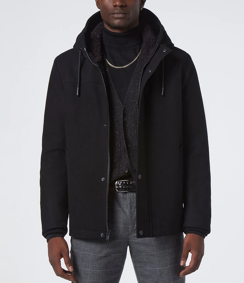 Andrew Marc Sport Palmer Long Sleeve Wool Blend Bomber Jacket