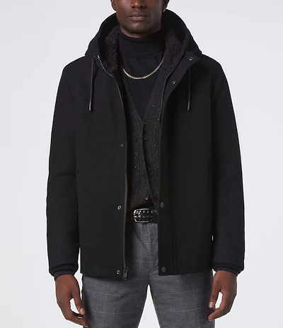 Andrew Marc Sport Palmer Long Sleeve Wool Blend Bomber Jacket