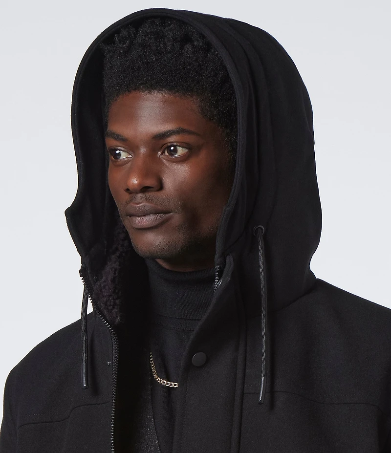 Andrew Marc Sport Palmer Long Sleeve Wool Blend Bomber Jacket