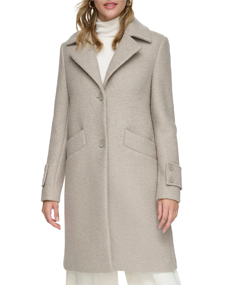 Andrew Marc Sport Regine Notched Lapel Collared Wool Coat