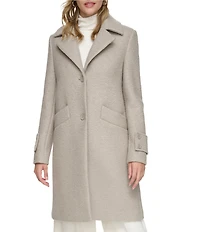 Andrew Marc Sport Regine Notched Lapel Collared Wool Coat