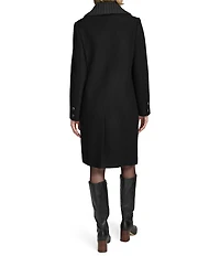 Andrew Marc Sport Sloane Texture Wool Blend Chunky Heather Rib Collar Button Front Coat