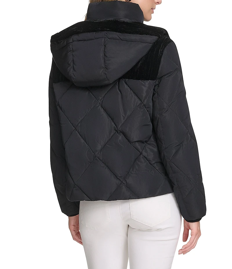 Andrew Marc Sport Tayte Mixed Media Hooded Faux Down Puffer Jacket