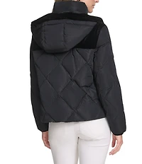 Andrew Marc Sport Tayte Mixed Media Hooded Faux Down Puffer Jacket