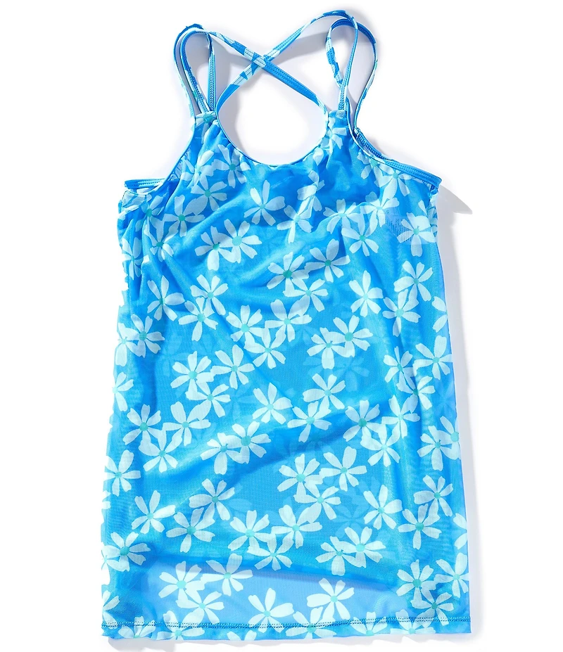 Angel Beach Big Girls Sleeveless Wild Daisy Mesh Swimsuit Cover-Up