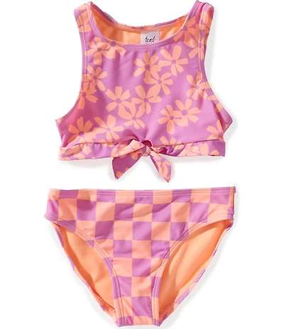 Angel Beach Big Girls High Neck Daisy 2-Piece Swinsuit