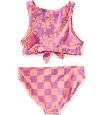 Angel Beach Big Girls High Neck Daisy 2-Piece Swinsuit